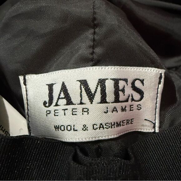 Peter James Wool Cashmere Blend Cloche Hat Black Red Trim - Picture 11 of 14